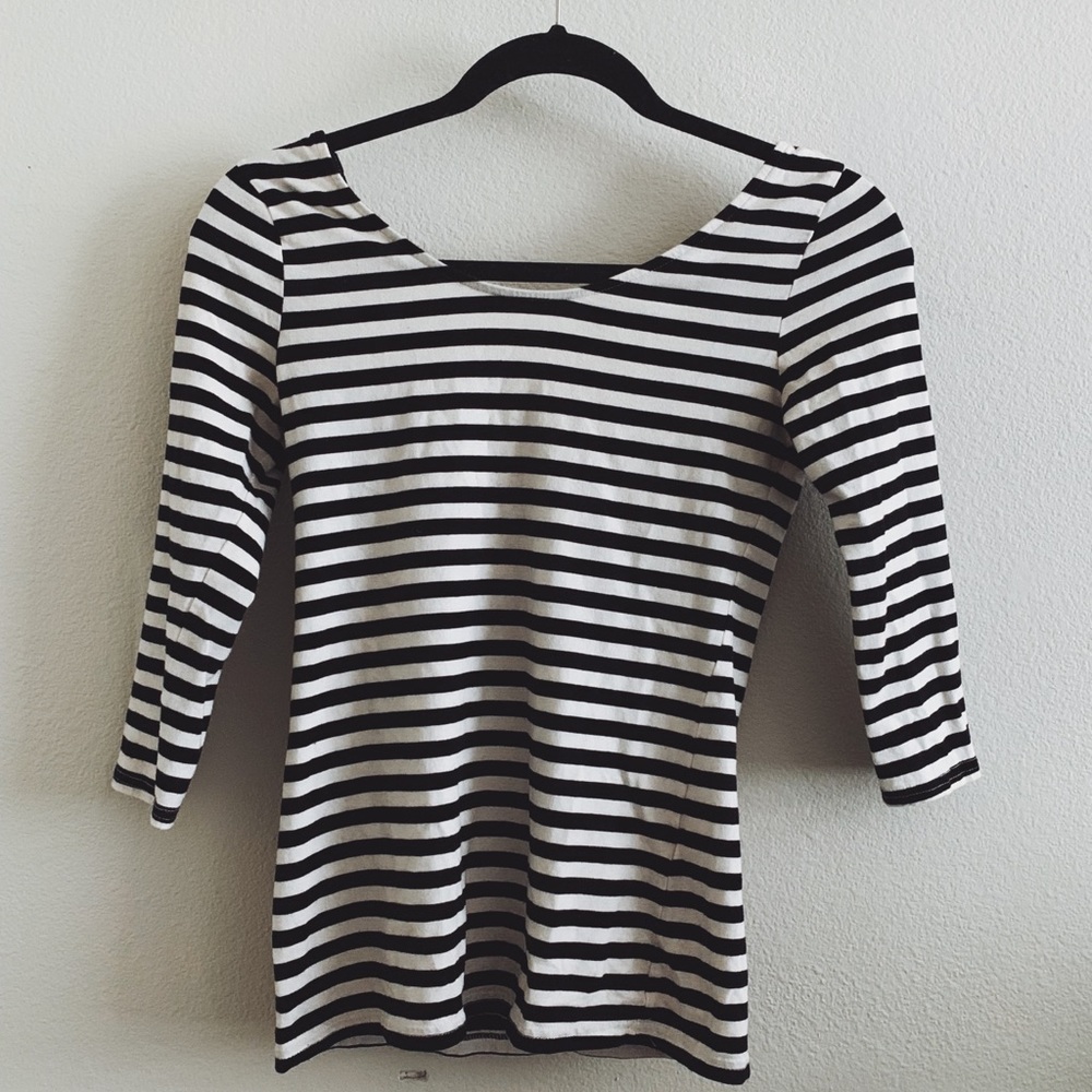 3/4 Sleeve Striped Shirt
